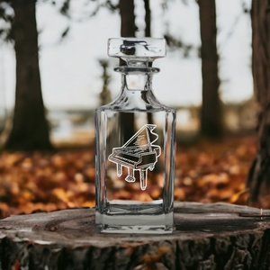Piano Decanter 26 Oz Bourbon Whisky Glass Music Classic Customize Premium NEW